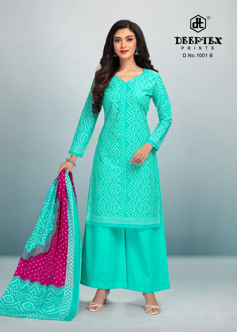 4 Colour 1 By Deeptex Printed Cotton Dress Material Catalog
